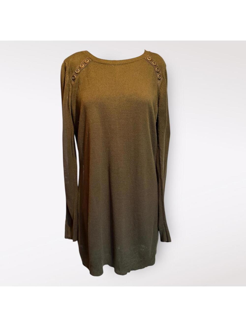 AGB Olive Green Long Sleeve Sweater Dress